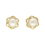 J Pearls Floral Pearl Earrings - Distacart