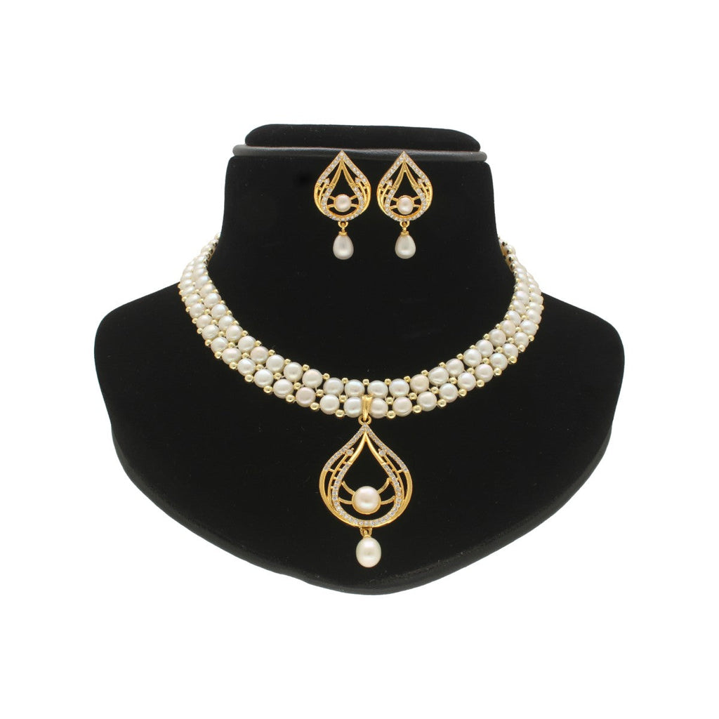 J Pearls Spectacular Dual Line Pearl Necklace Set