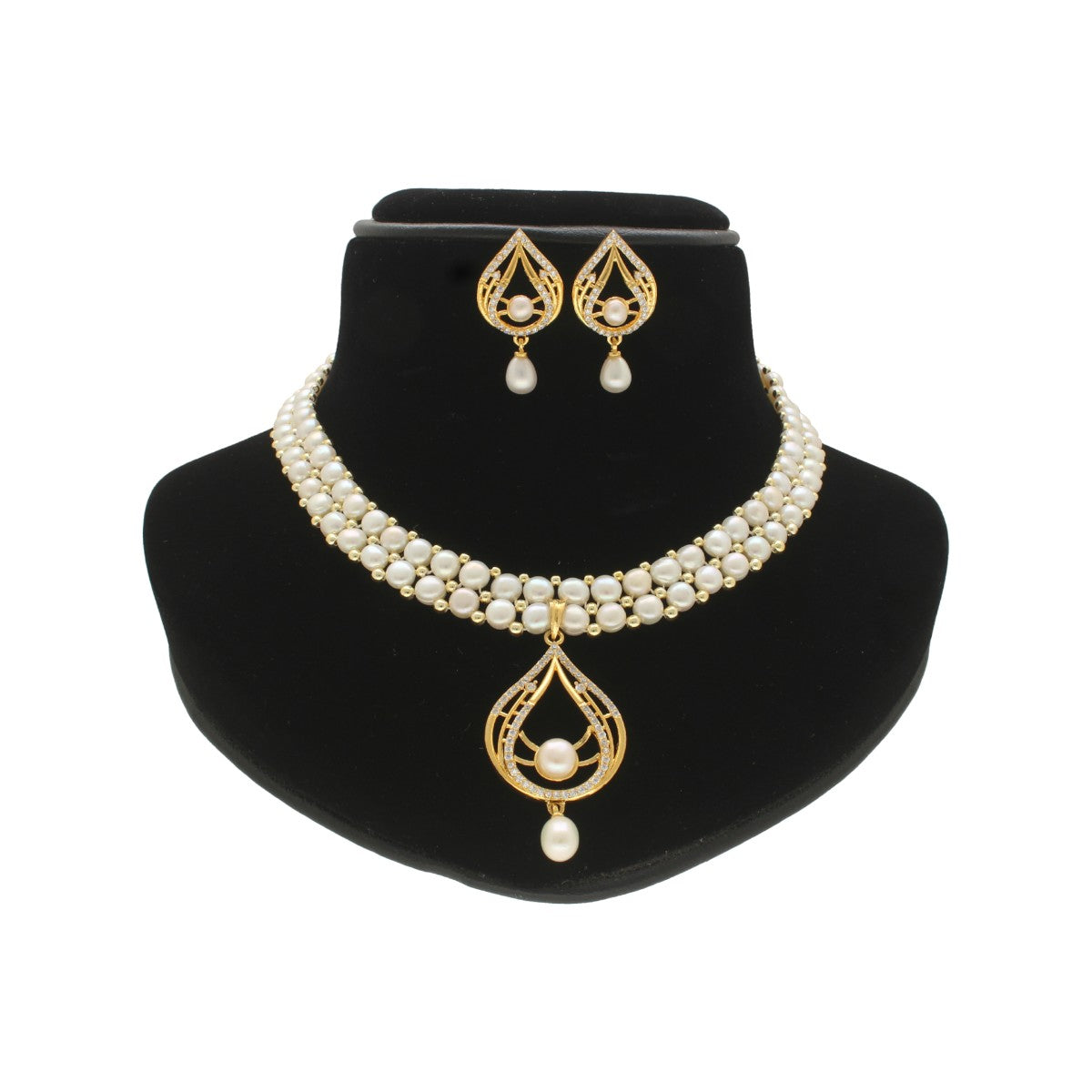 J Pearls Spectacular Dual Line Pearl Necklace Set