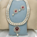 J Pearls Ravishing Dual Line Pearl Necklace Set