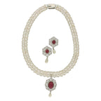 J Pearls Ravishing Dual Line Pearl Necklace Set