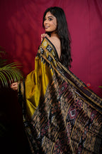 khanduapata Mustard Yellow Colour Double Border Dot Design Silk Saree For Women - Distacart