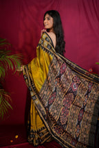 khanduapata Mustard Yellow Colour Double Border Dot Design Silk Saree For Women - Distacart