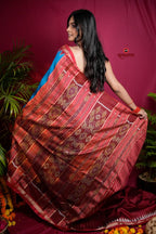 khanduapata Red & Blue Colour Dot Design Silk Saree For Women - Distacart
