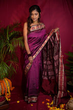 khanduapata Magenta Colour Dot Design Silk Saree For Women - Distacart