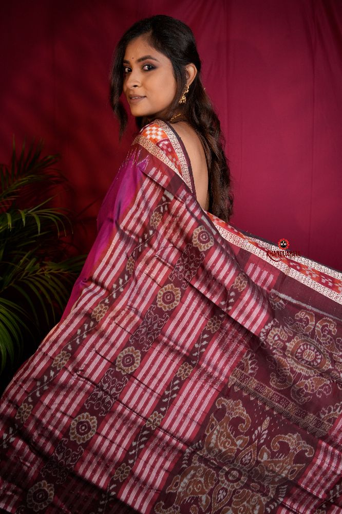 khanduapata Magenta Colour Dot Design Silk Saree For Women - Distacart