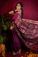 khanduapata Magenta Colour Dot Design Silk Saree For Women - Distacart