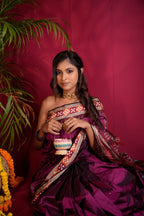 khanduapata Magenta Colour Dot Design Silk Saree For Women - Distacart