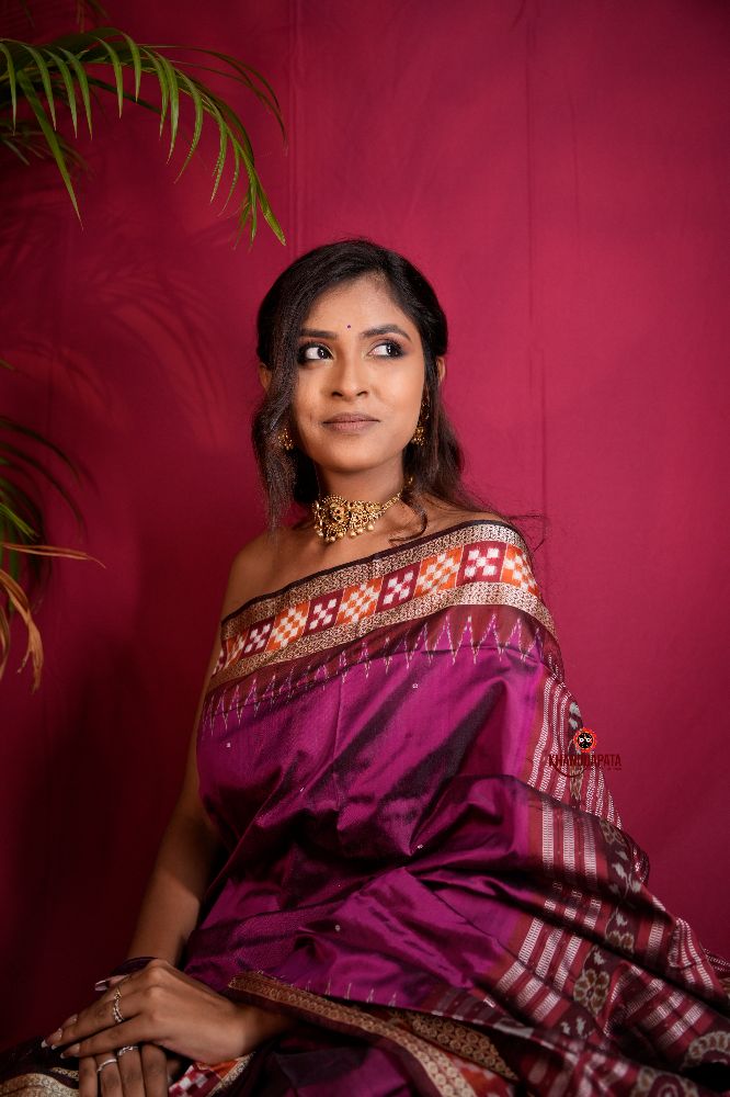khanduapata Magenta Colour Dot Design Silk Saree For Women - Distacart