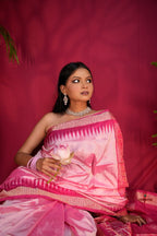 khanduapata Pink Colour Dot Design Silk Saree For Women - Distacart