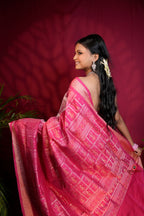 khanduapata Pink Colour Dot Design Silk Saree For Women - Distacart