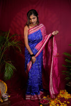 khanduapata Red & Blue Colour Geometric Design Silk Saree For Women - Distacart