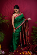 khanduapata Red & Green Colour Dot Design Silk Saree For Women - Distacart