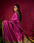 khanduapata Black & Purple Colour Dot Design Silk Saree For Women - Distacart