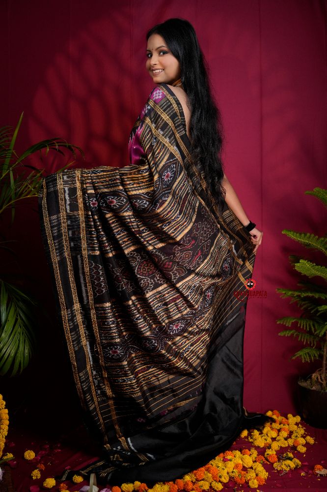 khanduapata Magenta Colour Double Border Dot Design Silk Saree For Women - Distacart