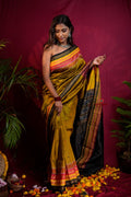 khanduapata Black & Mustard Yellow Multi Colour Dot Design Silk Saree For Women - Distacart
