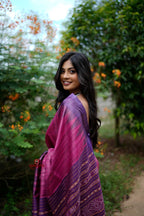 khanduapata Blue & Pink Colour Plain Tussar Silk Saree For Women - Distacart