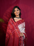 khanduapata Red & White Colour Fish Design Cotton Saree For Women - Distacart