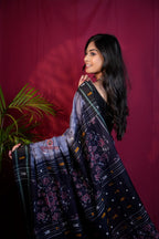 khanduapata Grey & Black Colour Body Design Cotton Saree For Women - Distacart