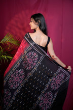 khanduapata Red & Black Colour Fish Design Cotton Saree For Women - Distacart