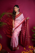 khanduapata Pink & Red Colour Body Design Cotton Saree For Women - Distacart