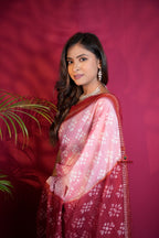 khanduapata Pink & Red Colour Body Design Cotton Saree For Women - Distacart