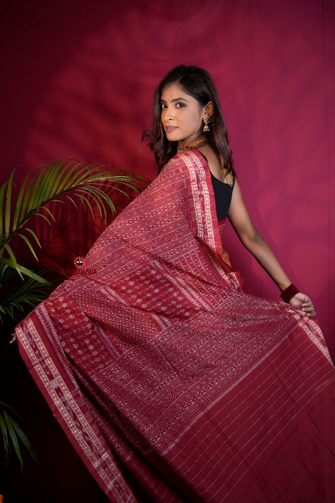 khanduapata Brown & Maroon Colour Body Design Cotton Saree For Women - Distacart