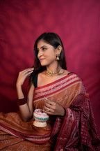 khanduapata Brown & Maroon Colour Body Design Cotton Saree For Women - Distacart