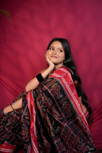 khanduapata Black & Red Colour Navakothi Design Cotton Saree For Women - Distacart