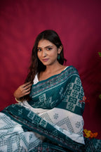 khanduapata Green & White Colour Body Design Cotton Saree For Women - Distacart