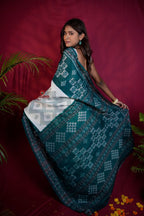 khanduapata Green & White Colour Body Design Cotton Saree For Women - Distacart