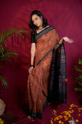 khanduapata Brown & Black Colour Body Design Cotton Saree For Women - Distacart