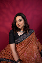 khanduapata Brown & Black Colour Body Design Cotton Saree For Women - Distacart