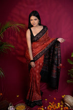 khanduapata Red & Black Colour Body Design Cotton Saree For Women - Distacart