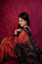 khanduapata Red & Black Colour Body Design Cotton Saree For Women - Distacart