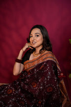 khanduapata Maroon & Orange Colour Pasapali Border Body Design Cotton Saree For Women - Distacart