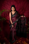 khanduapata Black & Red Colour Body Design Cotton Saree For Women - Distacart