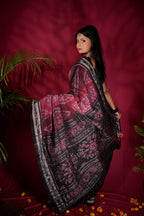 khanduapata Black & Red Colour Body Design Cotton Saree For Women - Distacart