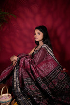 khanduapata Black & Red Colour Body Design Cotton Saree For Women - Distacart