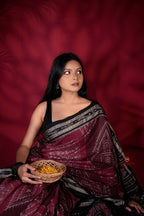 khanduapata Black & Red Colour Body Design Cotton Saree For Women - Distacart