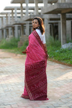 khanduapata Red & Pink Colour Body Design Cotton Saree For Women - Distacart
