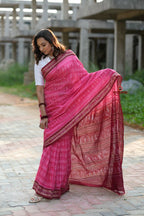 khanduapata Red & Pink Colour Body Design Cotton Saree For Women - Distacart