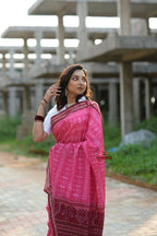 khanduapata Red & Pink Colour Body Design Cotton Saree For Women - Distacart