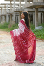 khanduapata Red & White Border Pasapali Design Cotton Saree For Women - Distacart