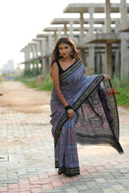 khanduapata Black & Grey Body Design Cotton Saree For Women - Distacart