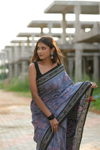 khanduapata Black & Grey Body Design Cotton Saree For Women - Distacart