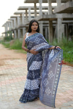 khanduapata Grey & White Body Design Cotton Saree For Women - Distacart