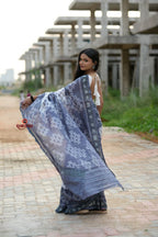 khanduapata Grey & White Body Design Cotton Saree For Women - Distacart