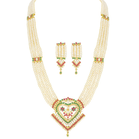 J Pearls Exclusive Rani Necklace Set - Real Pearl Jewelry