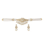 J Pearls Vansha 3 Lines Round Pearl Choker - Real Pearl Jewelry - Distacart